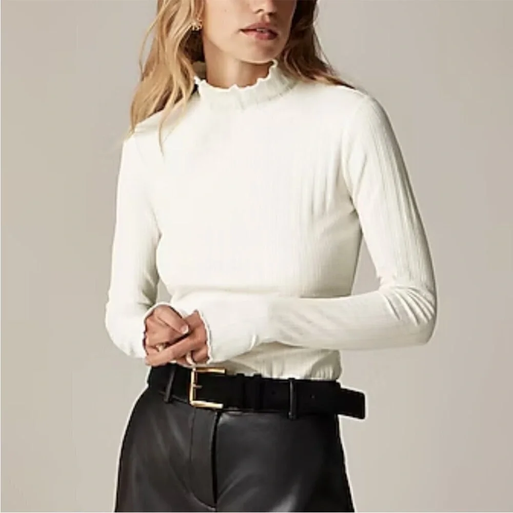 BOGO! NWT J. Crew Pointelle Knit Turtleneck Pink Size Large